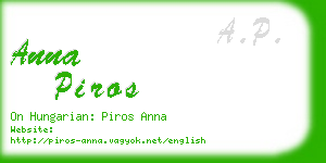 anna piros business card